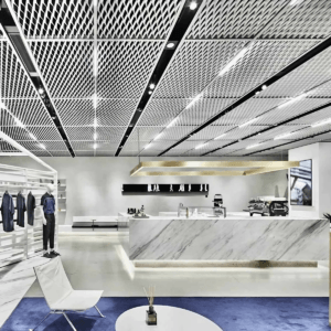 Aluminum Expanded Metal Mesh Ceiling Panels Custom Fbrication