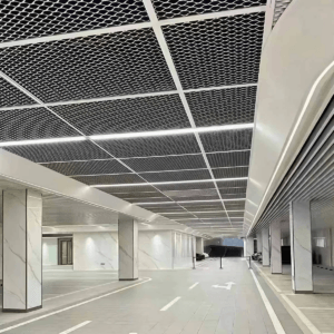 Aluminum Expanded Metal Mesh Ceiling Panels Custom Fbrication