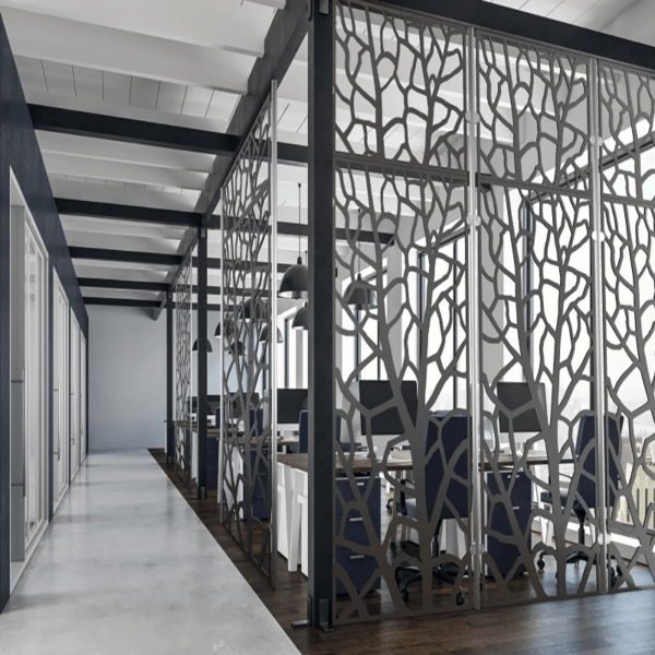 Laser Cut Metal Partition Wall Custom Fabrication