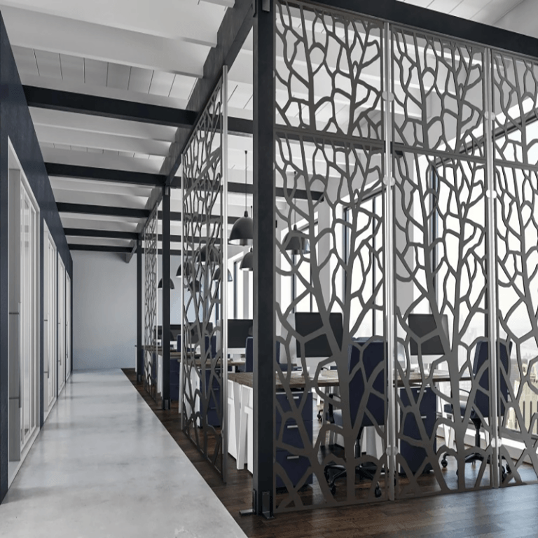 Metal File Partitions Laser-Cut Metal Partition Wall Custom Fabrication - ABX Metal