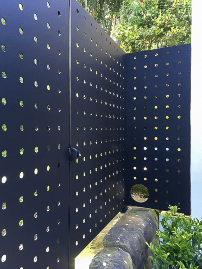 Perforated Metal Privacy Fence Custom Fabrication