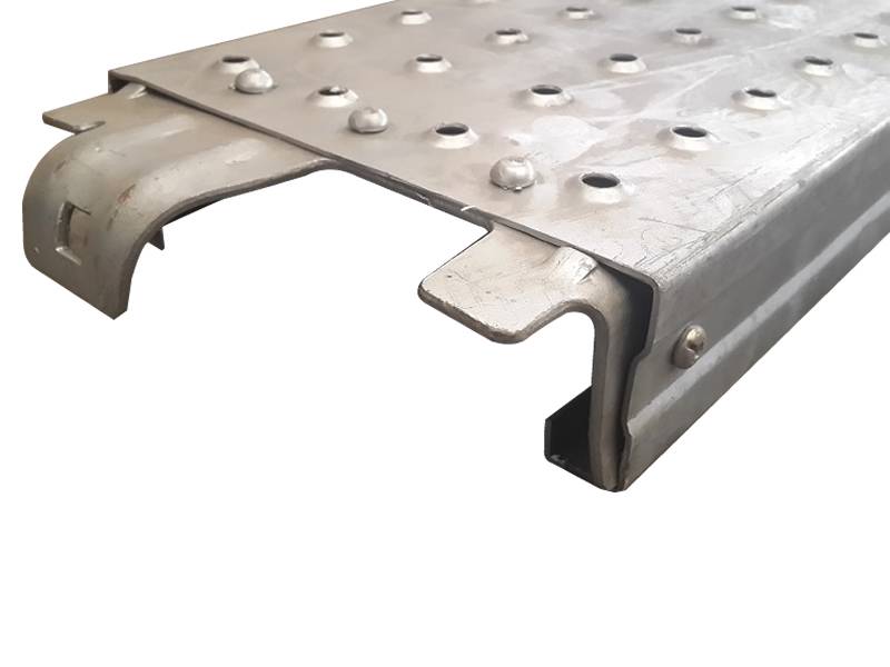 Steel scaffold plank with hook