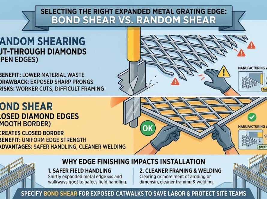 Bond Shear vs. Random Shear in Expanded Metal Gratings