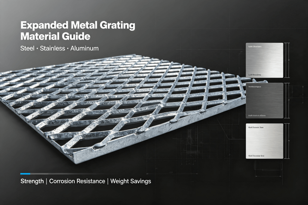 Expanded Metal Grating Material Guide Steel, Stainless, Aluminum