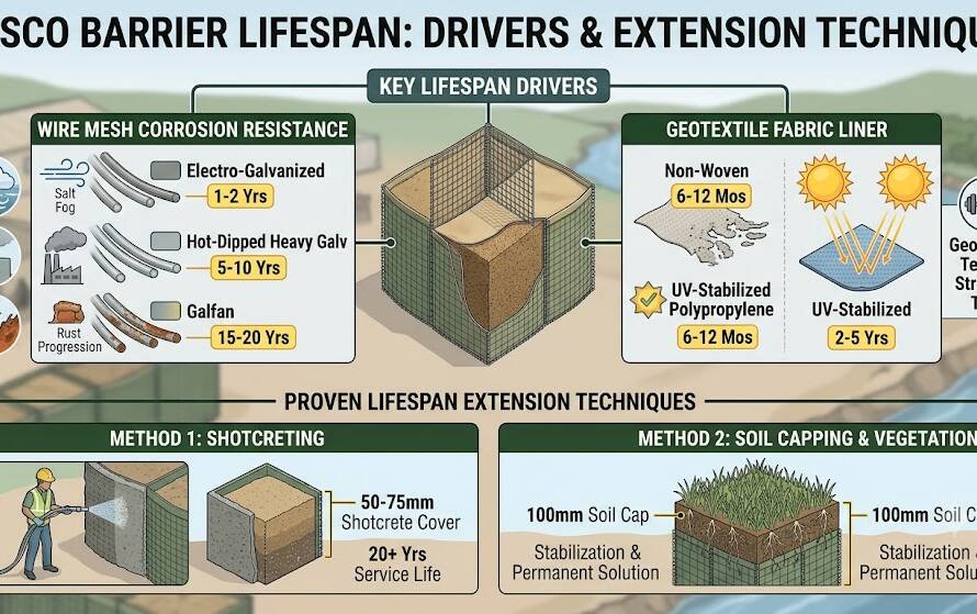hesco barriers lifespan
