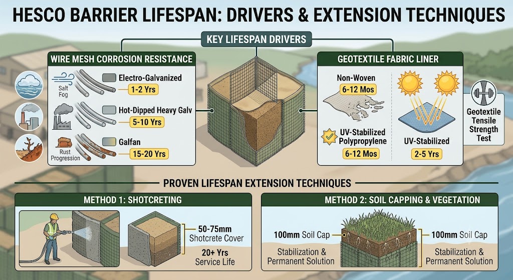 hesco barriers lifespan