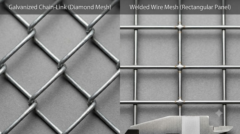 Galvanized Chain-Link Diamond Mash and Welded Wire Mesh Rectangular Mesh